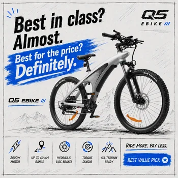 Bicicletta Elettrica HX Q5 2000W per Adulti, 85Nm, 60KM/H, Ruote 27.5*2.25 Pollici, Batteria Rimovibile, Mountain Bike Elettrica