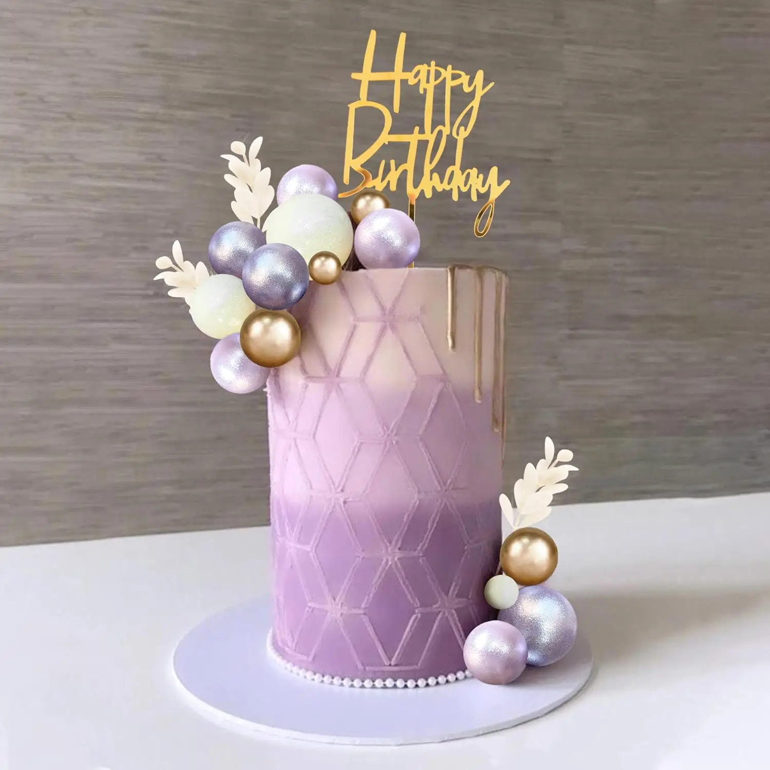 Khaki Ball Cake Topper Boho Gras Cake Topper Happy Birthday Kuchendekoration für Hochzeit Baby Shower Boho Themenparty Zubehör – Detail 34