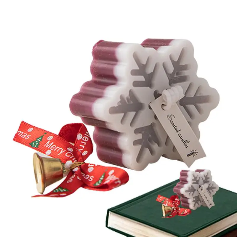 

Christmas Snowflake Candles Realistic Snowflake Candle Decor Christmas Scented Candles Gift Smokeless Handmade Candle Gift