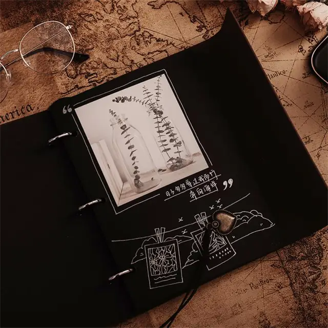 350 G Finom Évforduló Jelenlegi Kiváló Minőségű Fotóalbum Újratölthető Fekete Oldalak Kártya Könyv 30 Oldal Egyedi Ajándék Pu Retro - Image 2
