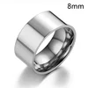 Bague lisse personnalisée en acier inoxydable, couleur argent, 6/8mm, pour femmes et hommes, gravure personnalisée du nom, Logo, amoureux, Couple, bijoux de charme, cadeau