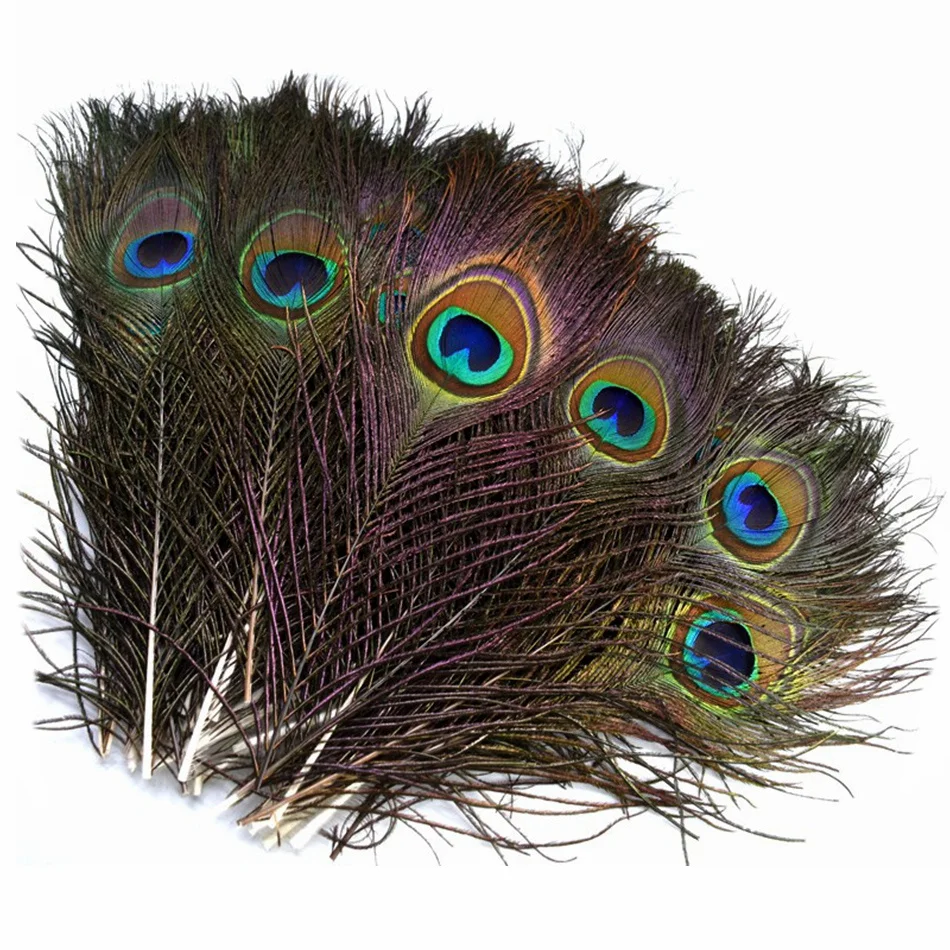 10/20 Stück/Los Natürliche Pfauenfedern Hochzeitsschmuckherstellung Federn Party Weihnachten Basteln DIY Plumas Dekoration 25-30cm – Detail 2