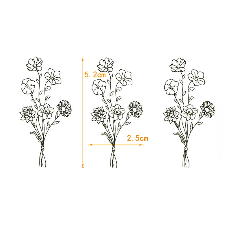 30 Stile Graue Blumen Wasserfeste Temporäre Tattoos Aufkleber Fake Tattoo Männer Schmetterling Körperkunst Flash Tatouage Henna Tattoo Frauen – Detail 12