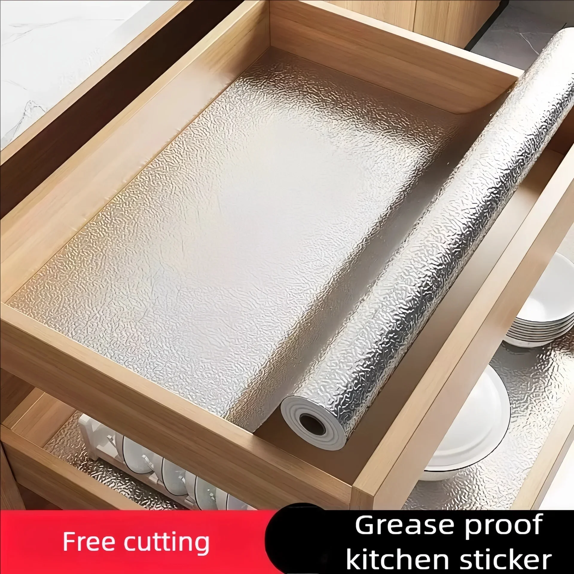 Kitchen Oil-proof Self Adhesive Stickers Anti Fouling High Temperature Waterproof Aluminum Foil Wallpaper Cabinet Contact Papers wall stickers,self adhesive stickers,self adhesive wallpaper,kitchen wall sticker,adhesive wallpaper,oil proof film