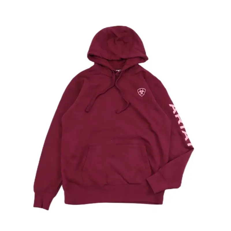 Zip Up Hoodie Fleece Hoodies Fleece Jacket American Trendy Brand Outdoor Sports and Leisure High-end ARIAT Fleece Hooded Sweater Sleeves Printed Trendy Vintage Jacket