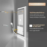 LED Bathroom Mirror 3 Size Dimmable Wall Mounted Mirror Rectangle Makeup Mirror Demist, Vertical/ Horizontal Backlit, IP65 Rated - Image 6