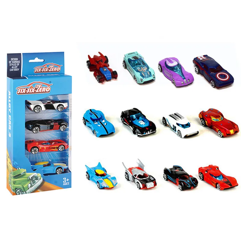 

4Pcs/Set Alloy Military Vehicle Toys 1:64 Movie Superhero Anime Model Cars Cute Decoration Racing Cars Toys Children Kids Gift