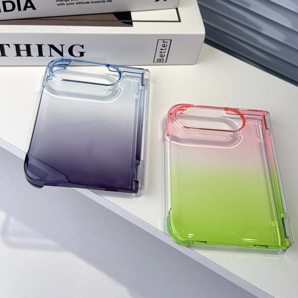 Gradient Color Ultra Slim Hard Phone Case with Transparent Hinge Protection and Matte Finish
