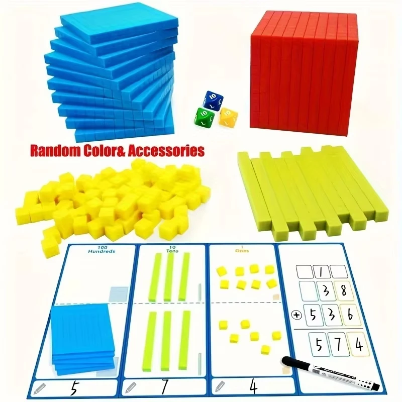Montessori Math Cubes Digital Learning Toys Early Education Decimal 3D Math Cubes Logical Thinking Training Parish Teaching Aids
