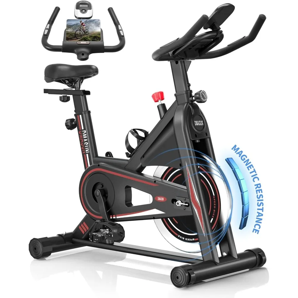 Exercise Bike, Near Silent Magnetic Resistance Stationary Bike, Indoor Cycling Bike with Comfortable Seat Cushion 1