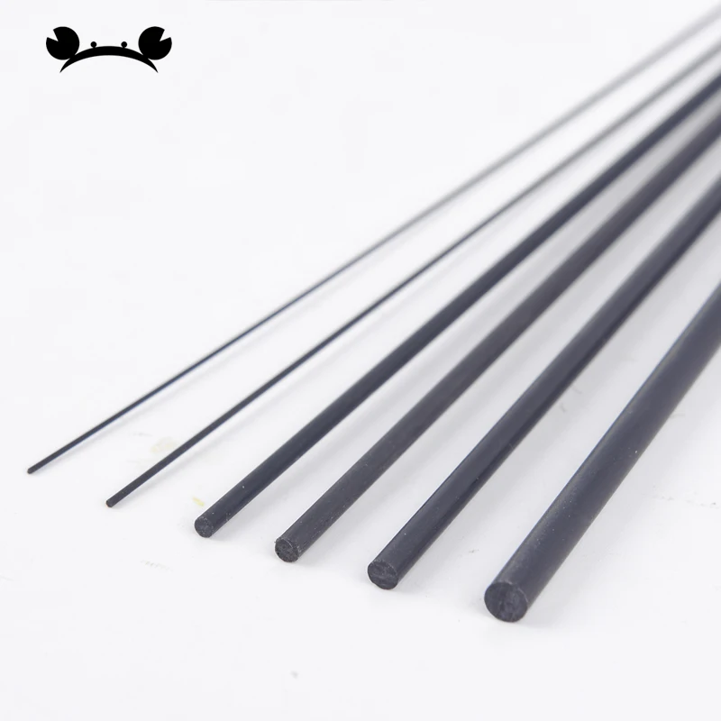 Carbon Fiber Round Rod Dia 0.5-4mm 2/400mm High Strength Light Weight Solid Rods for DIY RC Airplane Models Accessories (5pcs)
