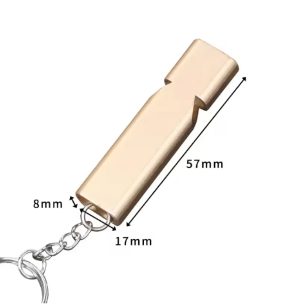 Flat Aluminum Alloy Dual Frequency Survival Whistle Double Tube Outdoor Survival Whistle Equipment Equipped EDC Tool