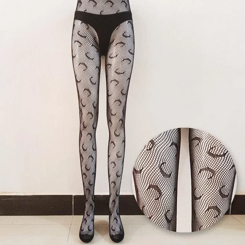 Women Breathable Thin Section Long Socks Nightclub Black Silk Lolita Pantyhose Sexy Tights Knee High Stocking Fishnet Girls Gift