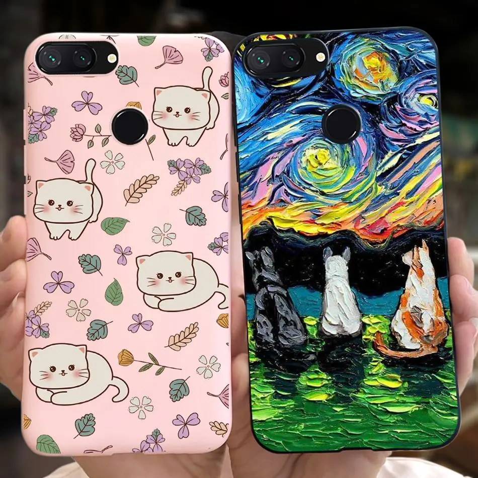 Cute Cat Cartoon Candy Color Soft Silicone TPU Back Cover Case