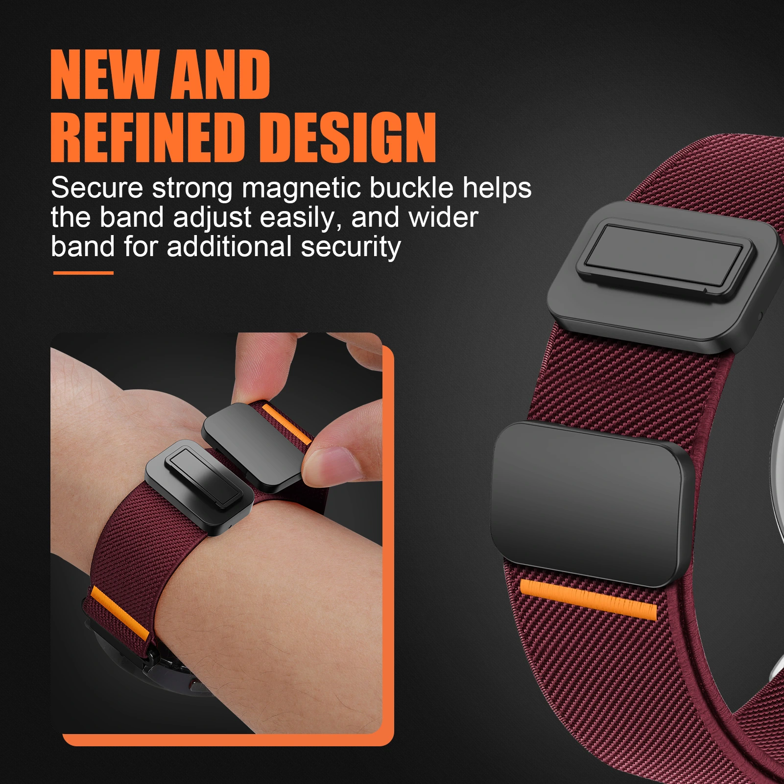 Magnetic Nylon Strap - Versatile Smartwatch Band, 20/22mm