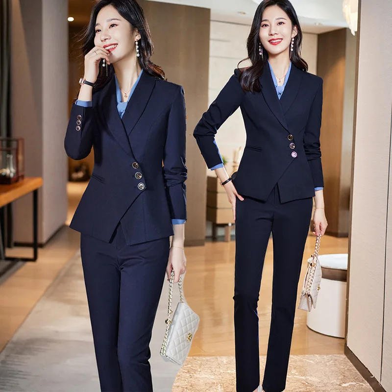 

High-End Professional Tailored Suit Suit Women's Autumn and Winter New Fashion Temperament Hotel Manager Jewelry Store Building
