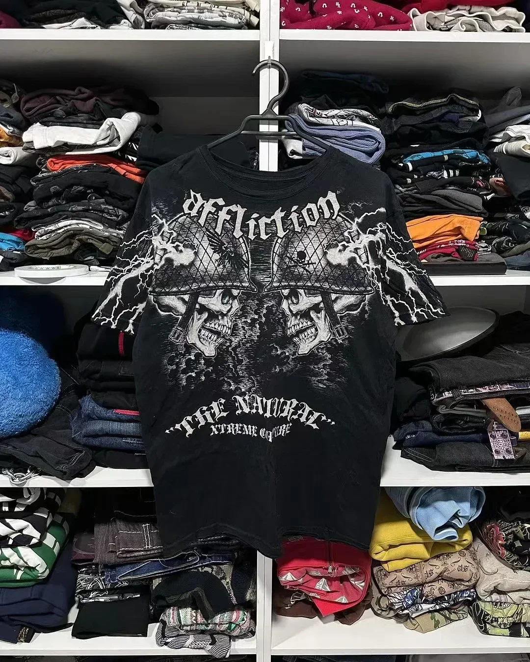 Y2K Gothic Skull Cross Streetwear Tee – Trendy Graphic T-Shirt