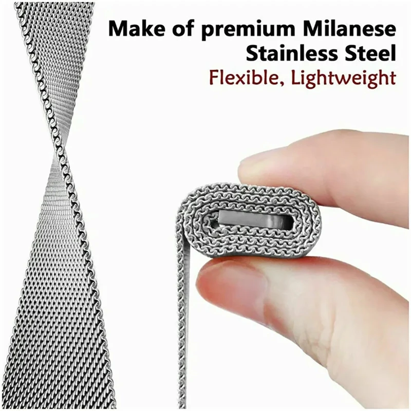 Premium Stainless Steel Curved End Watchband Bracelet, No Gap Design