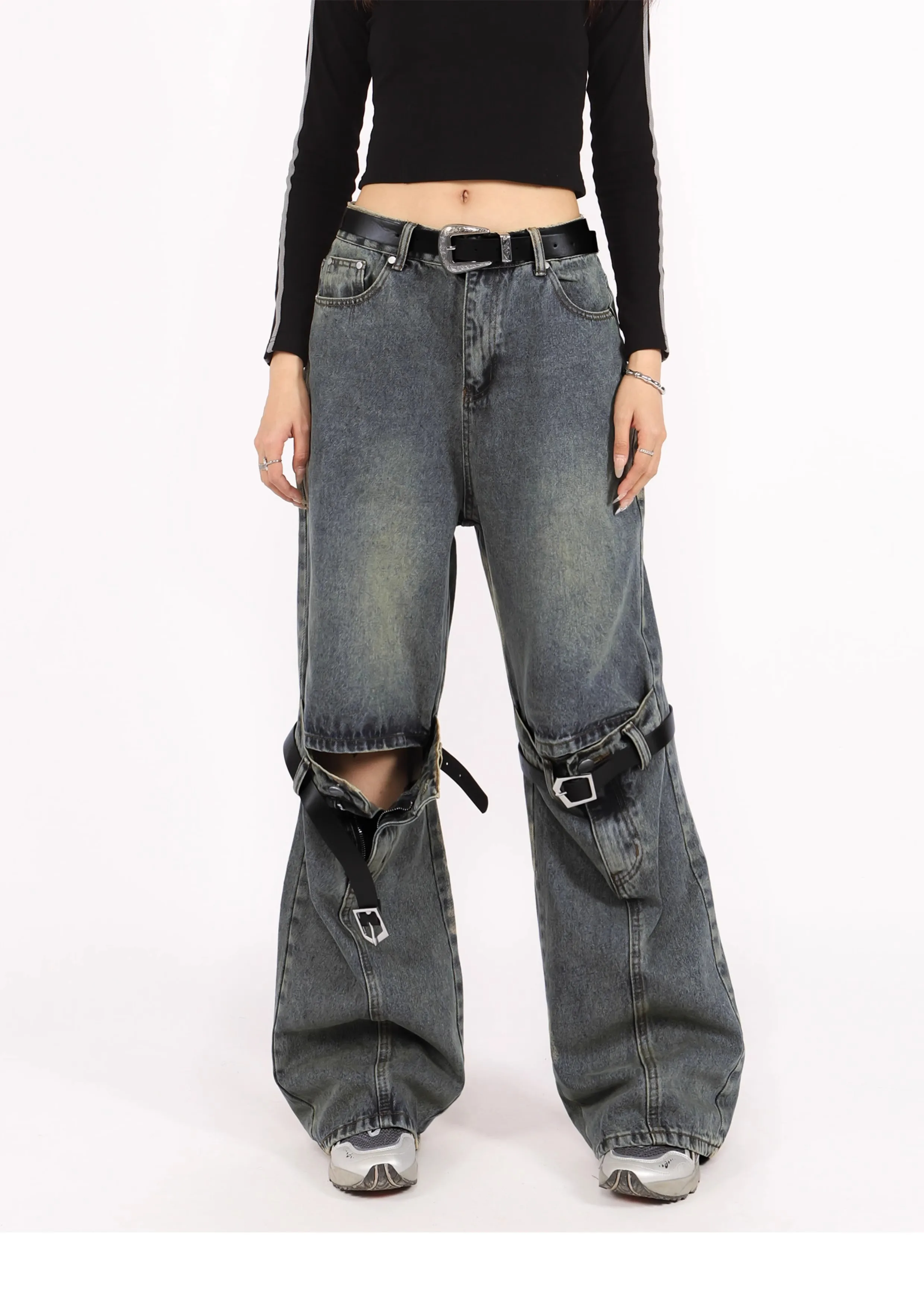 

Уличная одежда в стиле Харадзюку, модные женские джинсы в стиле ретро с высокой талией, свободные дизайнерские прямые брюки из денима с широкими штанинами и 2024 отверстиями, мешковатые брюки Y2K