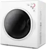 Laundry Dryer, 2.6 cu ft Front Load Stainless Steel Clothes Dryers with Exhaust Pipe, 1400W, Control Panel Four-Function Portabl 1
