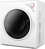 Laundry Dryer, 2.6 cu ft Front Load Stainless Steel Clothes Dryers with Exhaust Pipe, 1400W, Control Panel Four-Function Portabl 1