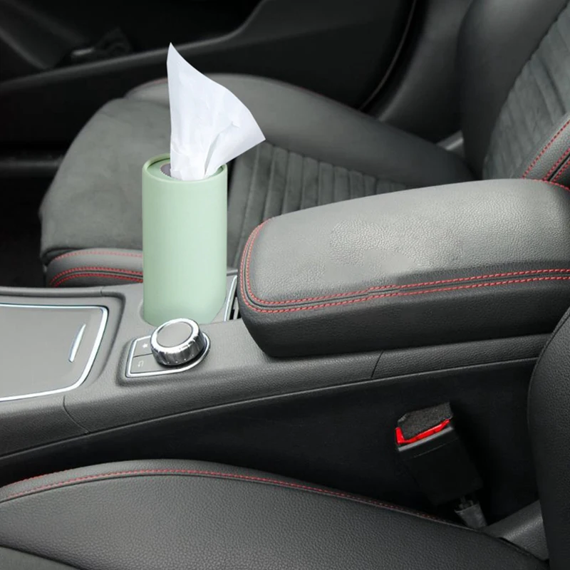 1PCS Morandi Round Tissue Box For Travel Car Home Office school Travel Cylinder Tissue With Facial Tissue Bulk Car Tissue Hold 3