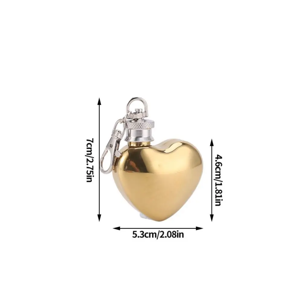 1oz/30ml 하트 모양 플라스크 304 스테인리스 스틸 포켓 휴대용 미니 힙 플라스크 경량 누수 방지 키체인 플라스크 아웃도어용