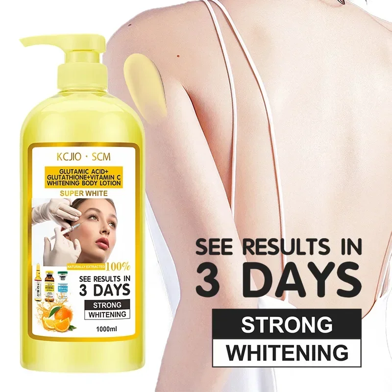 

1000ml Glutathione Whitening Body Vitamin C Skin Nourishing Body Lotion Glutamic AHA Body Cream for Dropshipping