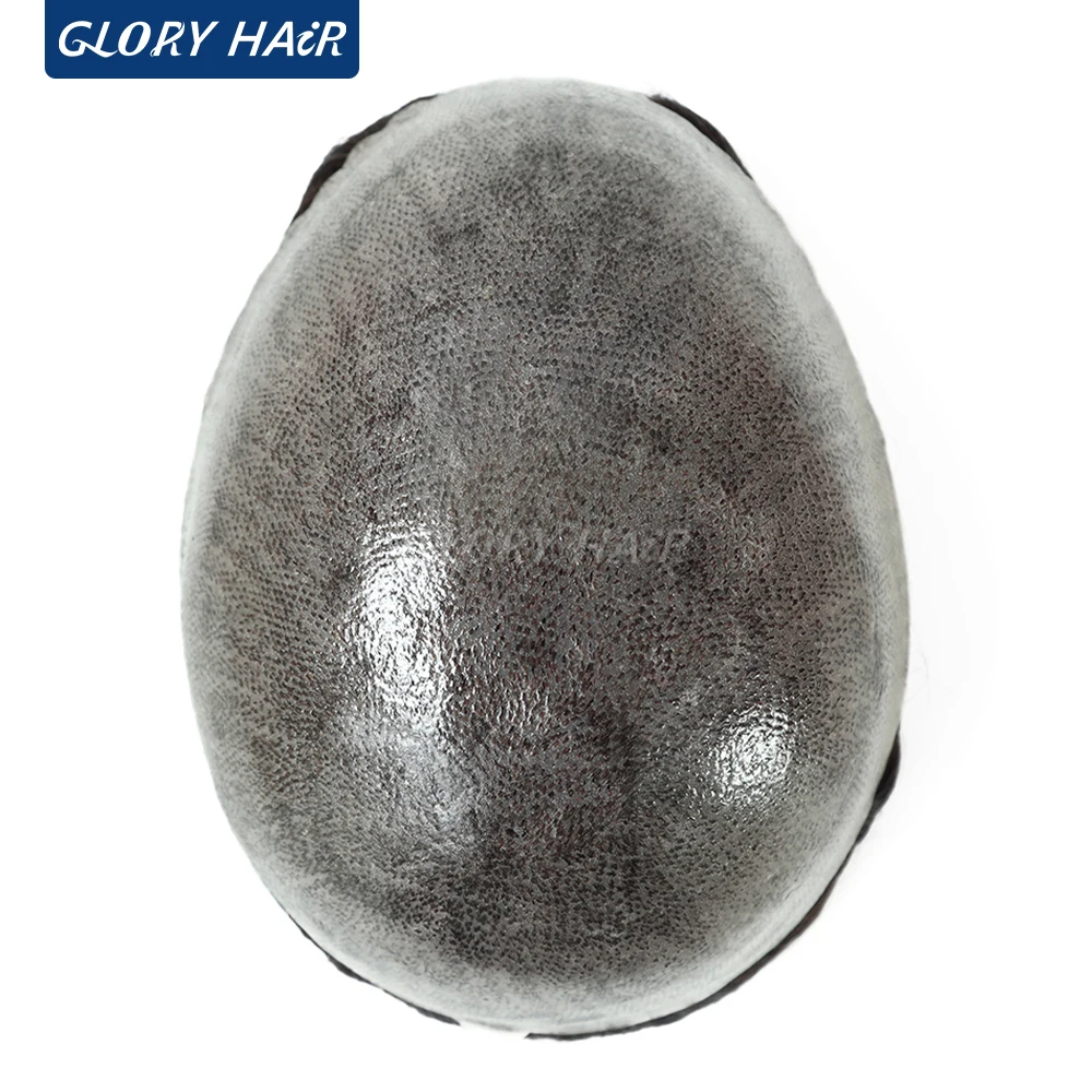 Human Hair Toupee I Skin Hair Prosthesis 0.12-0.14 mm Indian Human Hair Multiple Sizes for Men