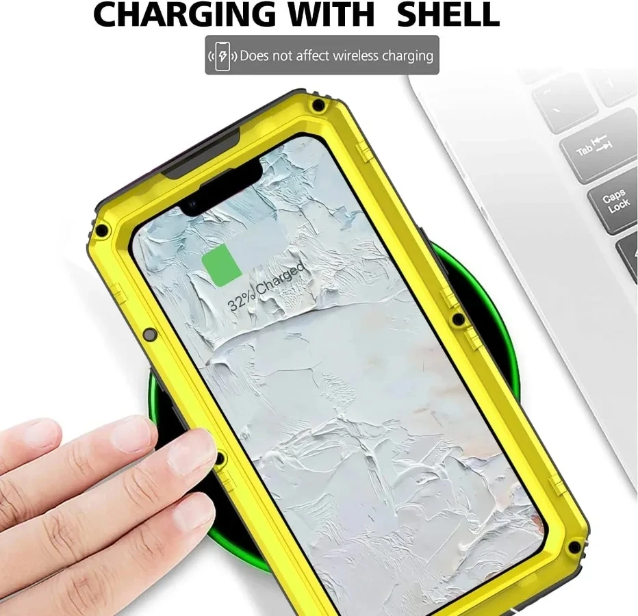 IP68 heavy-duty durable aluminum metal case for iPhone 15 14 13 12 11 Pro Max XS XR 8 Waterproof case Shockproof screen cover