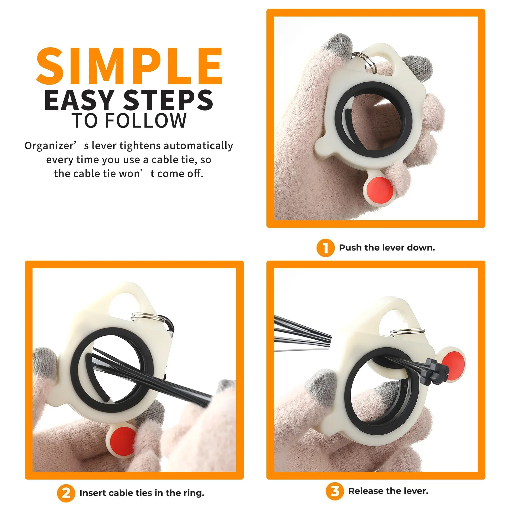 Portable Tie Holder Durable Plastic Storage Tools Practical Wiring Accessories Cable Strap Organizer with Fluorescence cable organizer,cable mount holder