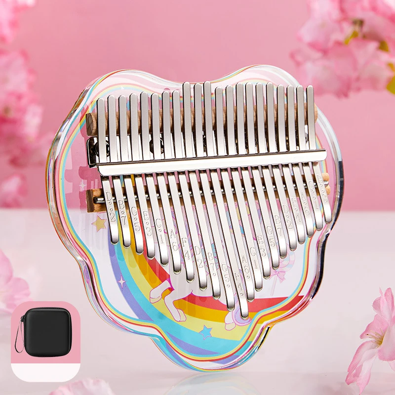 

Professional Kalimba 17 21 Keys Sakura Kalimba 21-Tone Thumb Piano Crystal Acrylic Kalimba Finger Piano Keyboard Instrument