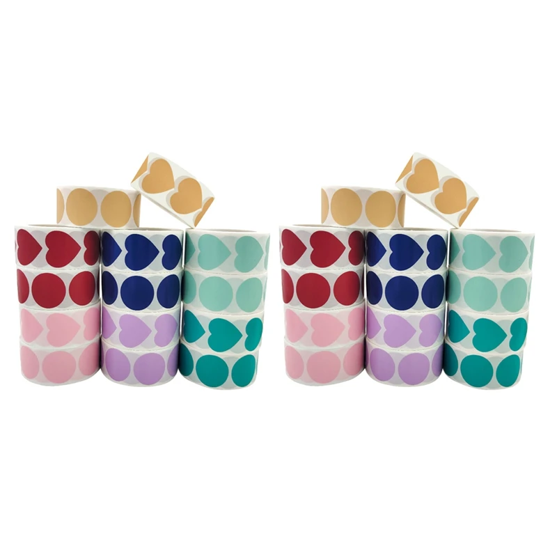 

14 Rolls Of Colored Dot Stickers Wedding Gift Decoration Seal Stickers 500 Sheets Per Roll