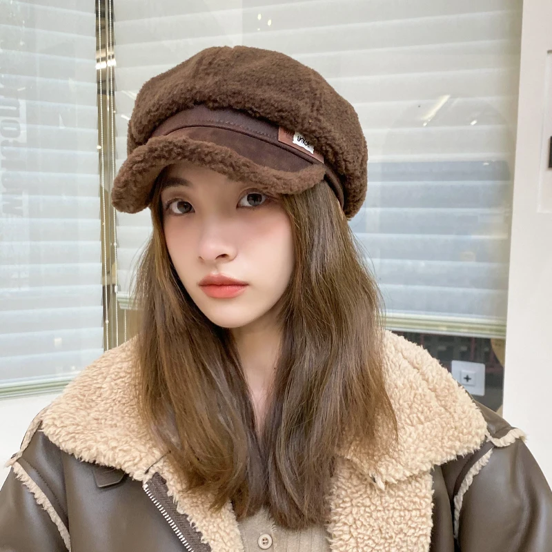 Octagonal Duck Tongue Hat for Women Korean Fashion wool hats winter hats classic hats vintage hats