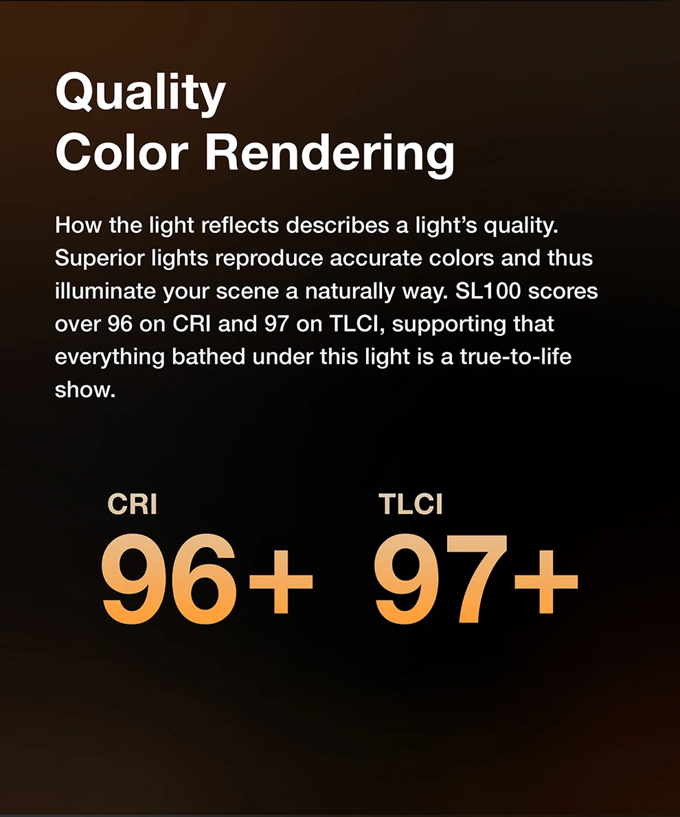 SL100Bi 100W LED Video Light 2800-6500K White/Yellow Switchable LCD Panel Contin