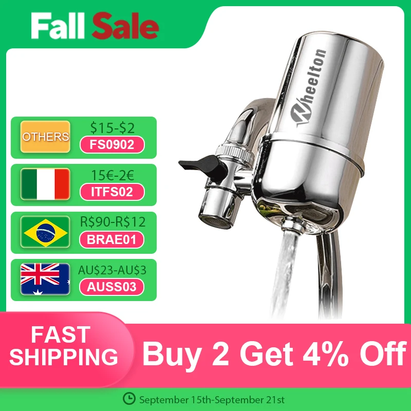 Splash Proof  Faucet Water Purifier  Filter Tap  For Kitchen Household Filter  High Density Remove Chlorine Heavy Metals ﻿