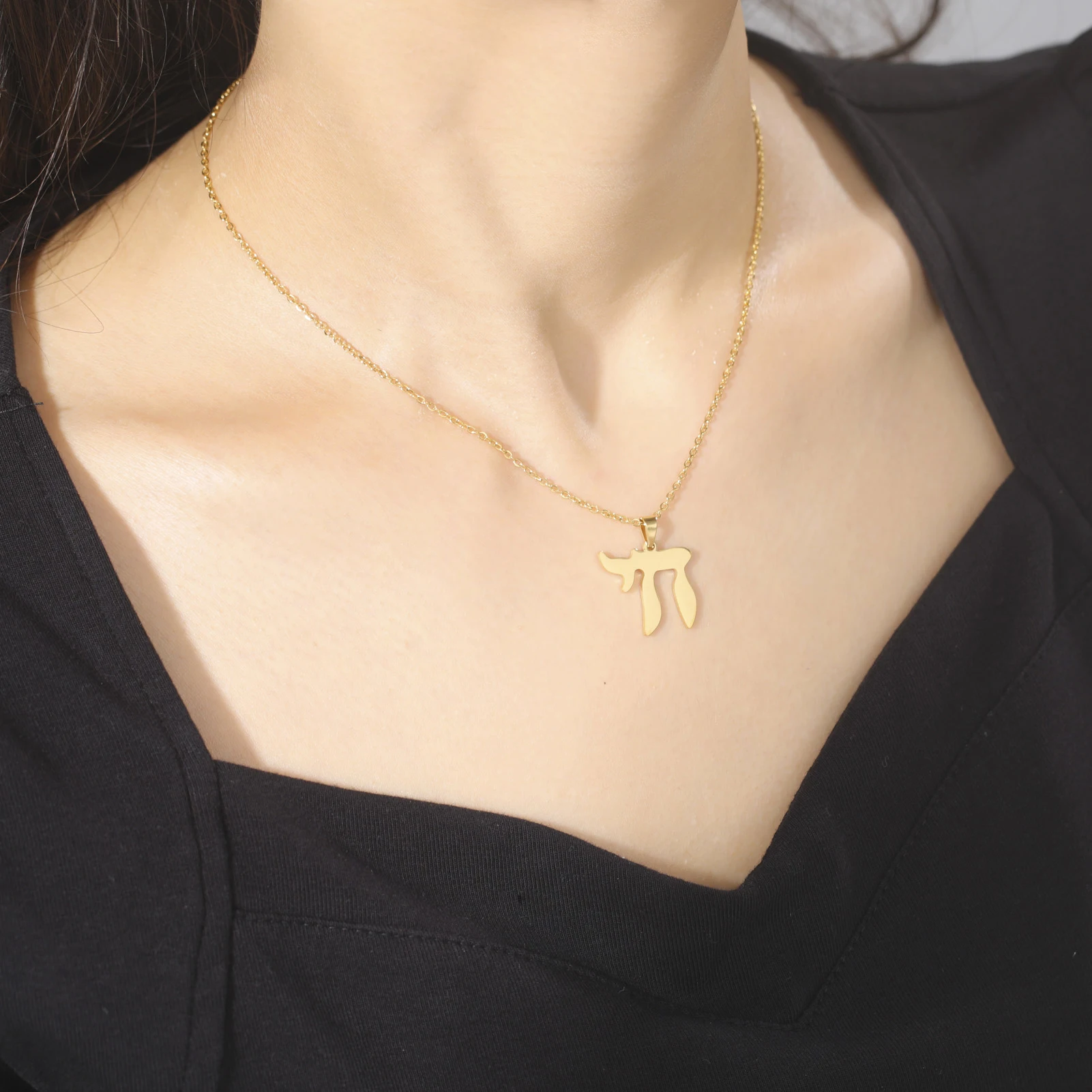 pendant necklaces pendant necklace LIKGREAT Israel Star of David Pendant Necklace for Men Chai Symbol Jewish Charms