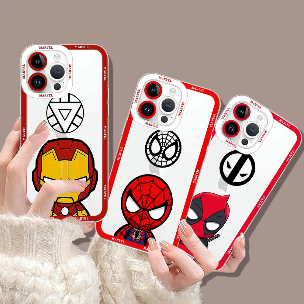 Spiderman Iron Man Deadpool Custodia Carina Per Infinix Note 30 30I 12 12 G96 11 10 Vip Smart 7 6 5 4 Tecno Pova 5 4 3 2 Pro Plsu Cover