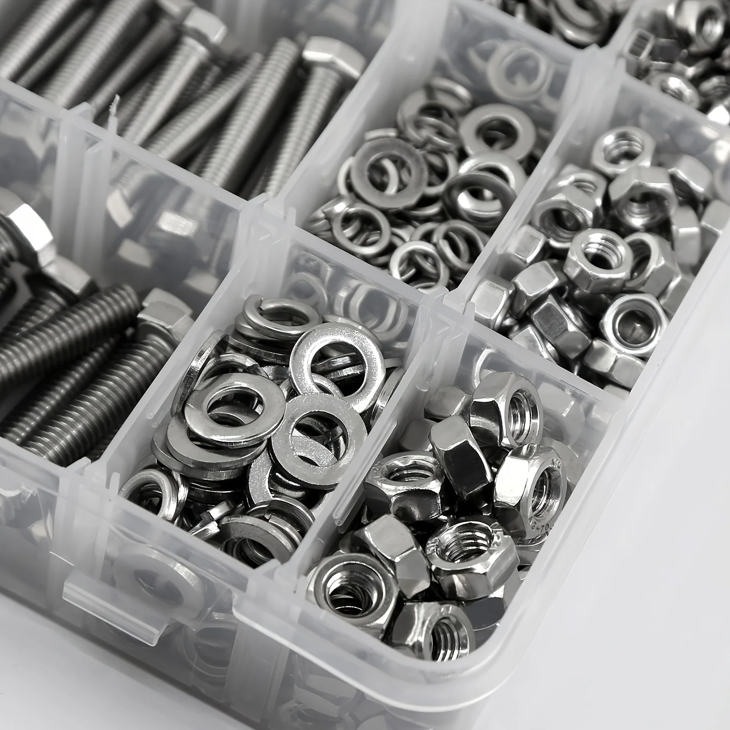 1059 screw, nut, and bolt combination kit, including round head screws, cross head bolts, with box