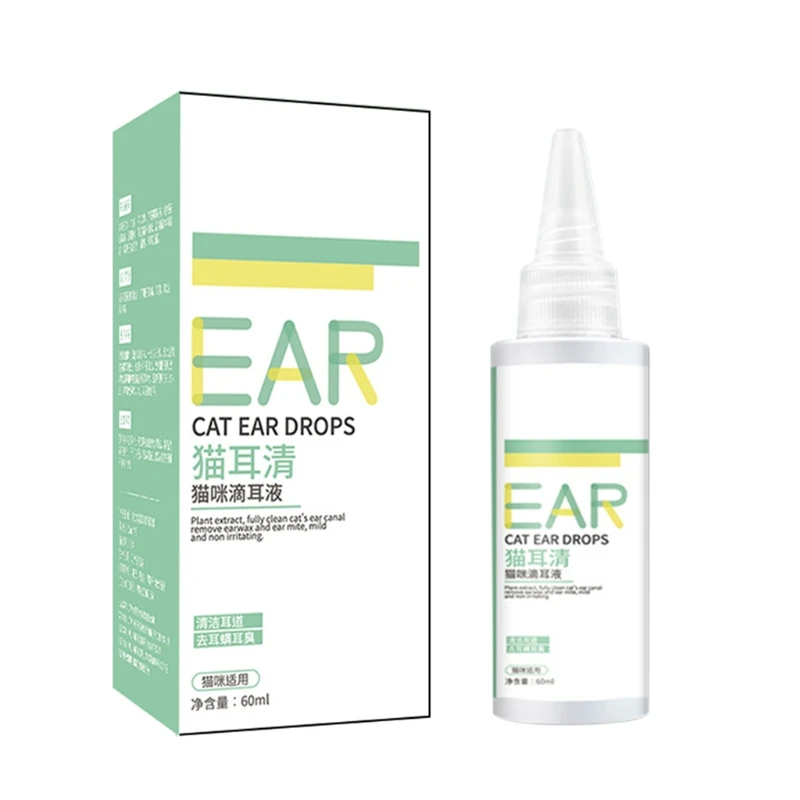 

for Cat Ear Cleaner Natural Plant Extracts Multi-Action Ear Drop Ear Canal Clean