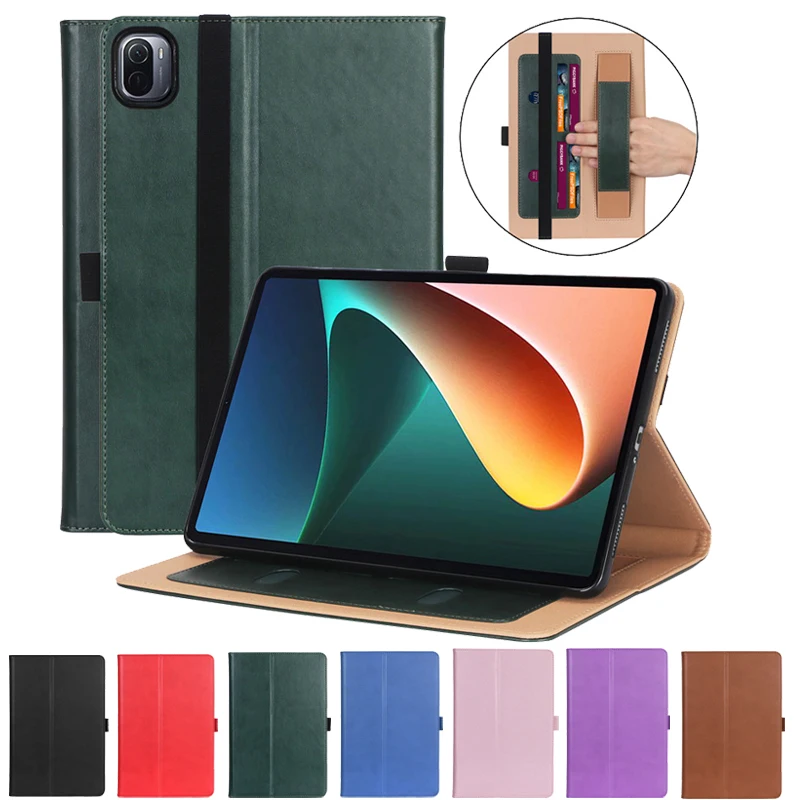 Case For Xiaomi Mi Pad 5 Pro Mipad 5 Luxury Leather Soft Silicone Back Cover For Funda Xiaomi Pad 5 Tablet Case With Hand Strap