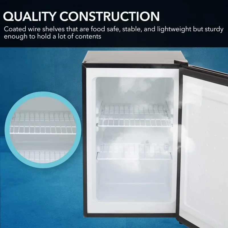 QWWhynter CUF-210SSG 2.1 cu.ft Energy Star Upright Freezer with Lock in Rose Gold