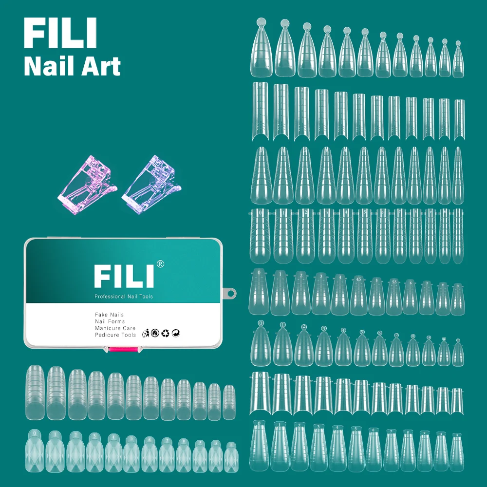 

FILI 2023 новая акриловая Форма для наращивания ногтей для УФ-геля быстрое строительство искусственных ногтей полное покрытие верхние формы инструмент для маникюра