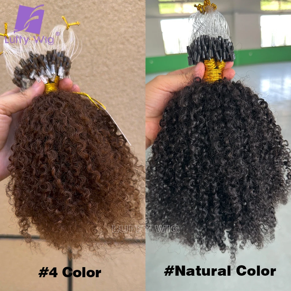 3C 4A Afro Kinky Curly Microlinks Hair Extensions For Black Women