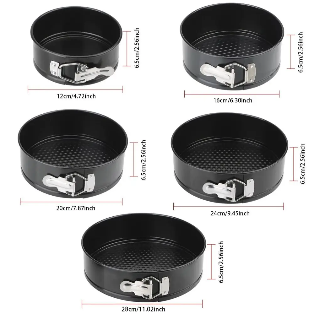 1Pc 12/16/20/24/28cm Carbon Steel Baking Mould with Removable Bottom Non Stick Leakproof Cake Baking Pan Durable Cake Mould