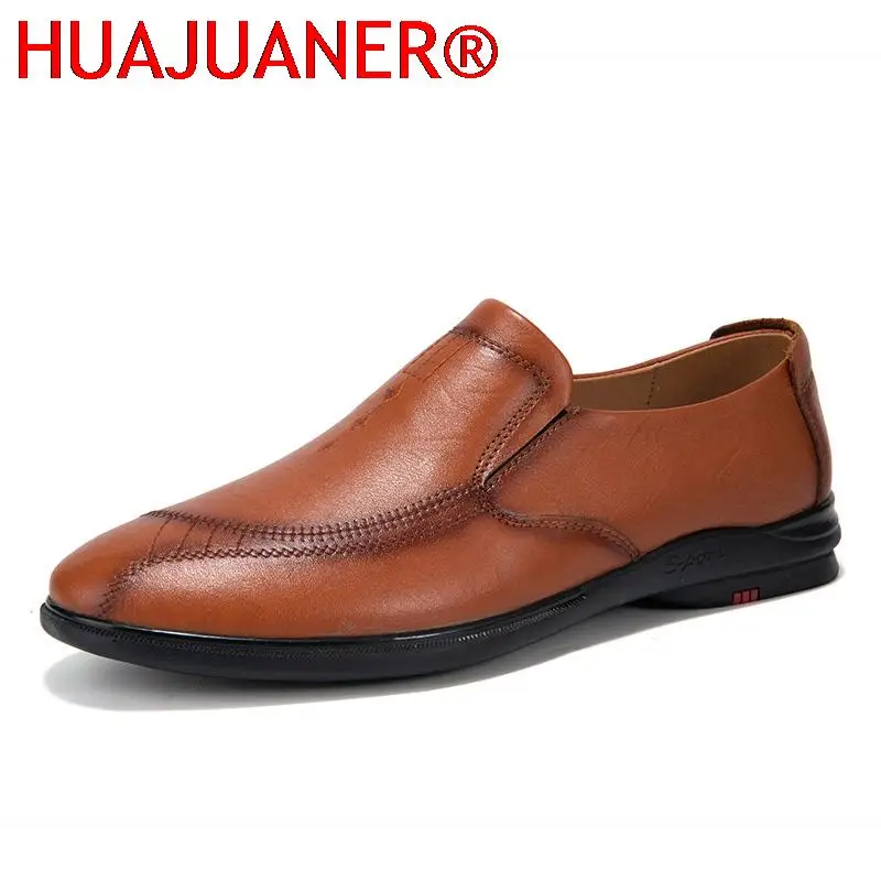 

Luxury Genuine Men Leather Casual Shoes British retro Business Loafer Shoes Man Moccasins Dress shoes men origina Mens Loafers