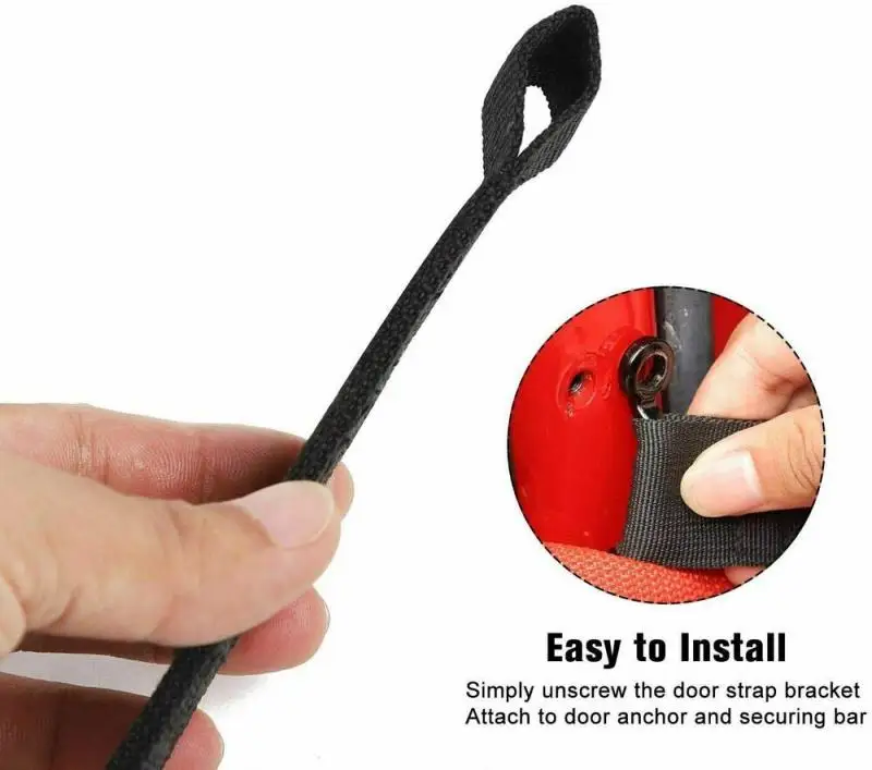Black Door Limiting Check Strap for Jeep Wrangler Cj Yj Tj Jk & Unlimited Heavy Duty Strong Limit Check Strap