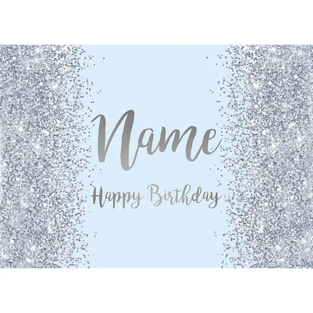 Birthday Banner Customize Photo Background Custom Name Silver Golden Pink Glitter Photophone Backdrops Party Decor Photocall green
