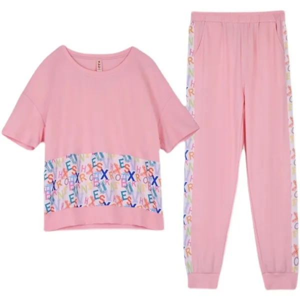 

2022 Literary Plaid Suit Fashion Women's Loose And Thin Harem Pants Casual Two-piece Summer Set Of Two Fashion Pieces For Women