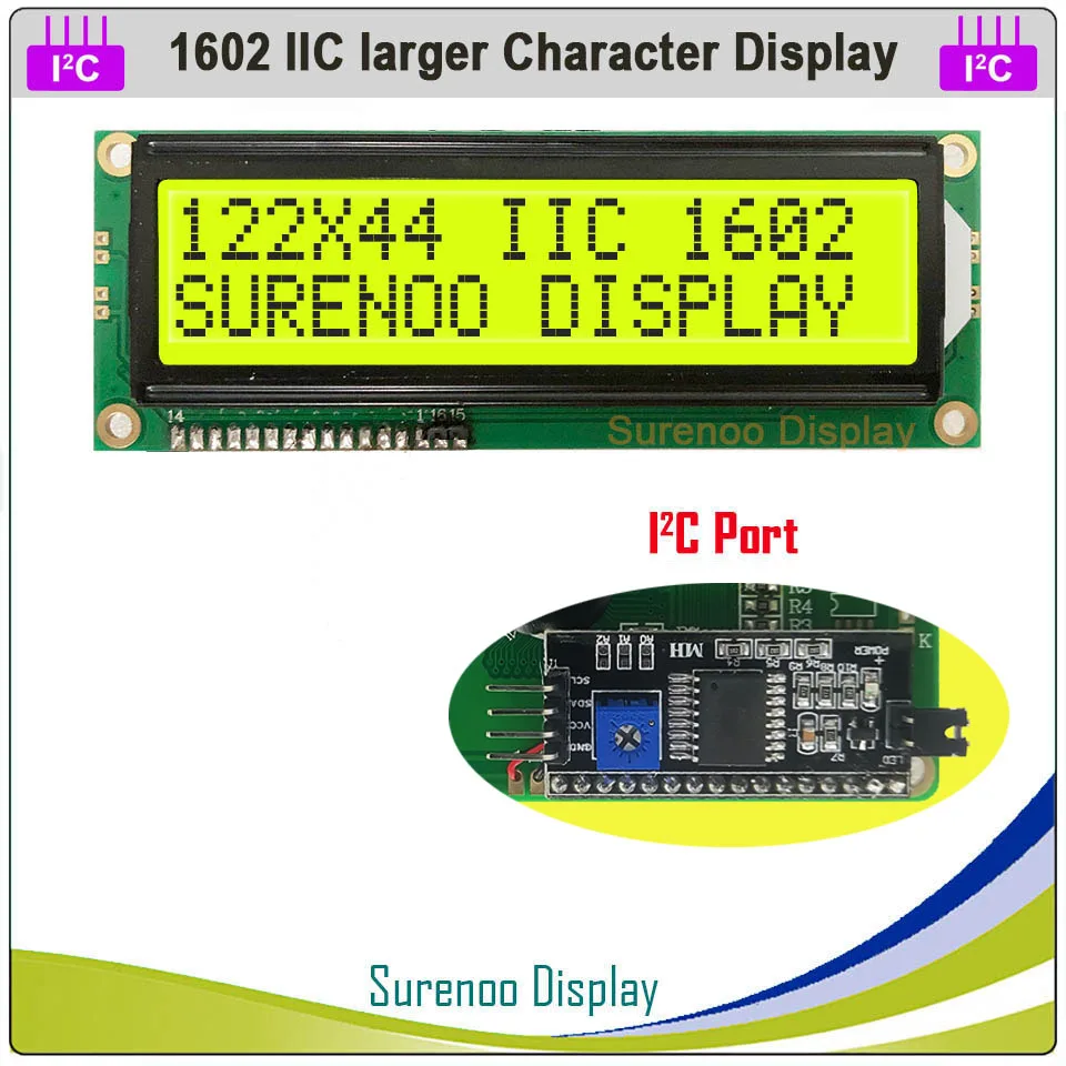 Serial IIC / I2C / TWI 1602 162 16*2 Larger Character LCD Module